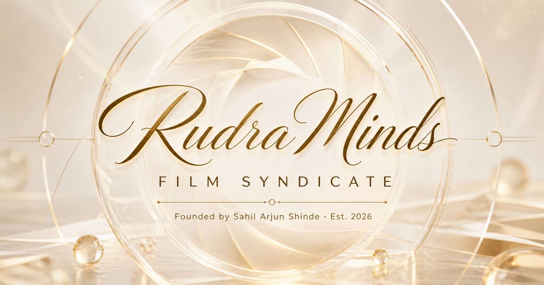 Rudra Minds Film Syndicate’s gold and ivory brand artwork